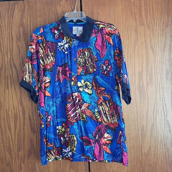 Palm Bay Made in Hawaii Men Short Sleeve Shirt MultiColor SzL PreLoved Good Cond - Picture 1 of 9